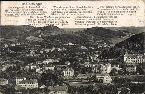 Ak Bad Kissingen Unterfranken Bayern, Panorama, Gedicht