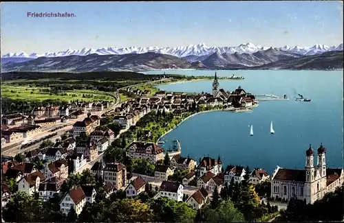 Ak Friedrichshafen am Bodensee, Panorama