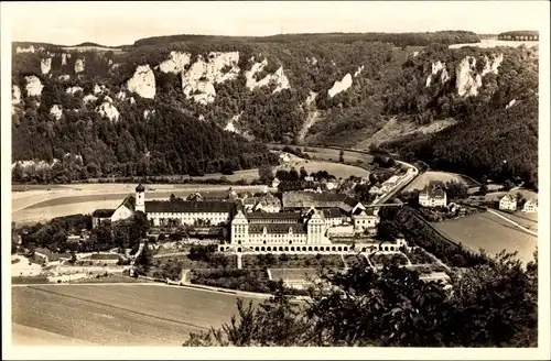 Ak Beuron an der Donau Württemberg, Erzabtei Beuron von Westen, Panorama