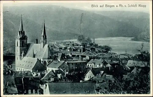 Ak Bingen am Rhein, Blick von Schloss Klopp