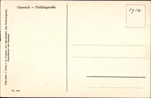 Ak Garmisch Partenkirchen in Oberbayern, Frühlingstraße