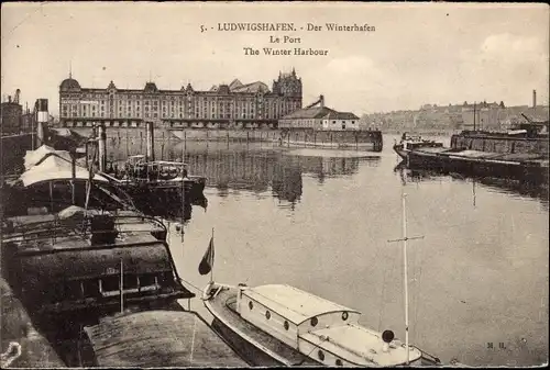 Ak Ludwigshafen am Rhein Rheinland Pfalz, Der Winterhafen