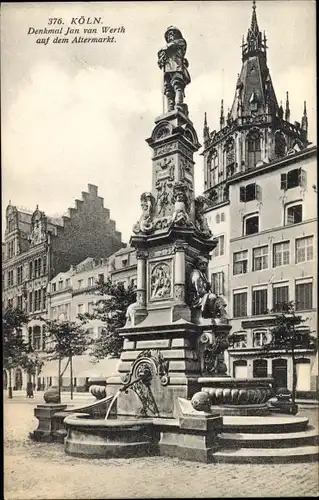 Ak Köln am Rhein, Denkmal Jan van Werth auf dem Altermarkt