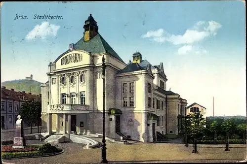 Ak Most Brüx Region Aussig, Stadttheater