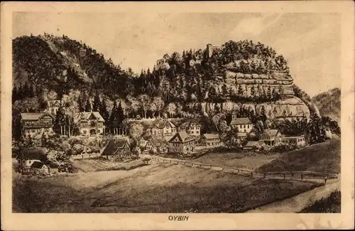 Ak Oybin in der Oberlausitz, Panorama, Berg Oybin
