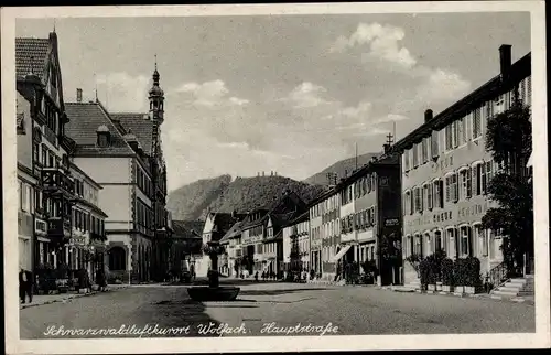 Ak Wolfach Schwarzwald, Hauptstraße, Straßenszene