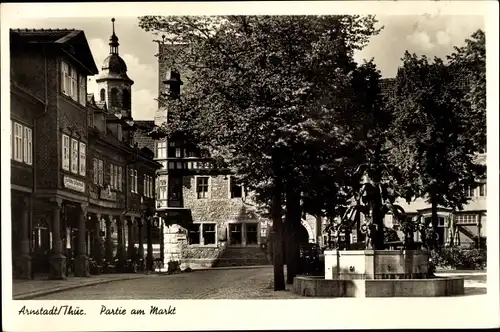 Ak Arnstadt in Thüringen, Partie am Markt