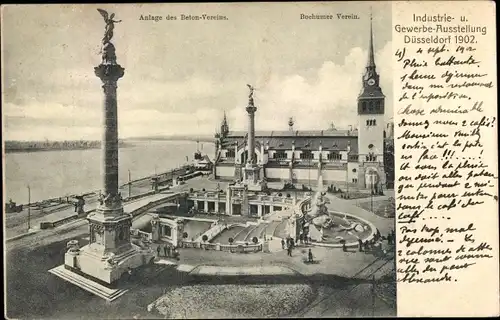 Ak Bochum im Ruhrgebiet, Gewerbe Ausstellung 1902, Anlage des Beton-Vereins, Bochumer Verein, Platz