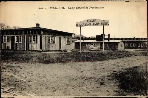 Ak Griesheim in Hessen, Camp General de Grandmaison, Baracken