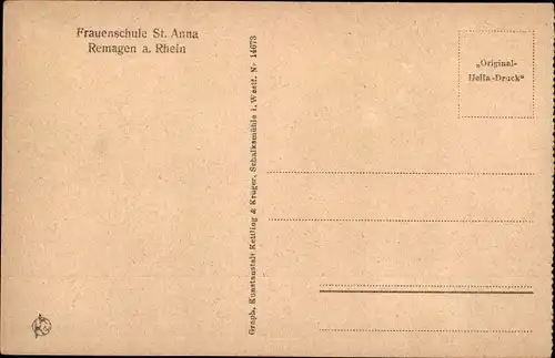 Ak Remagen am Rhein, Frauenschule St. Anna, Gewächshaus