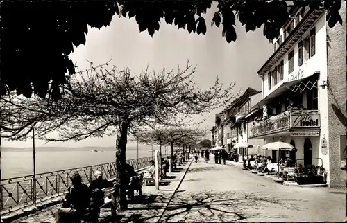 Ak Meersburg am Bodensee, Seepromenade, Cafe Hotel