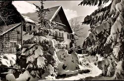 Ak Ruhpolding in Oberbayern, Parkhaus Ruhwinkl, Schnee, Winterlandschaft