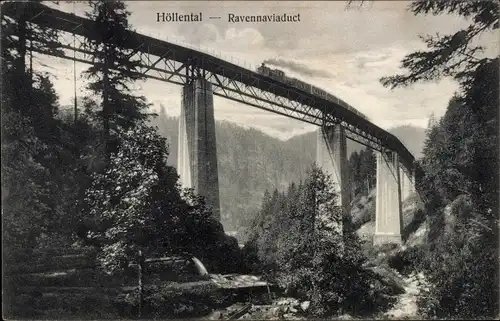 Ak Breitnau im Schwarzwald, Höllental, Ravenna Viadukt, Eisenbahnbrücke