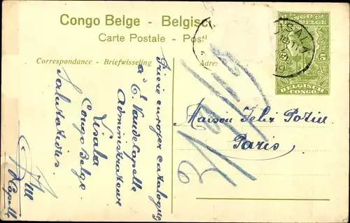 Ak DR Kongo Zaire, Congo Belge, Poste de la Lowa, Plantations de Funtumia