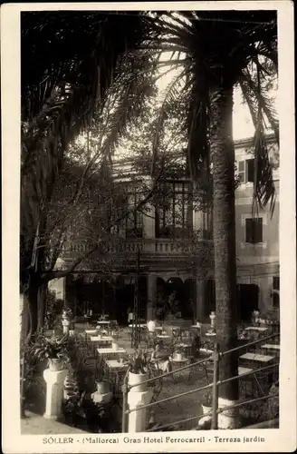 Ak Soller Mallorca Balearische Inseln, Gran Hotel Ferrocarril, Terraza jardin