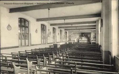 Ak Bon Secours Bonsecours Péruwelz Hennegau, Institution des Freres Maristes, Chapelle