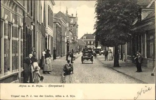 Ak Aarlanderveen Südholland, Dorpstraat, Straßenpartie, Anwohner