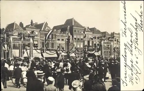 Ak Delft Südholland Niederlande, Straßenfest