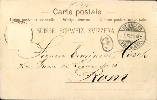 Litho Sankt Gallen Stadt Schweiz, Stadt, Frau in Tracht