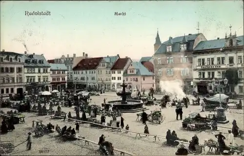 Ak Rudolstadt in Thüringen, Markt