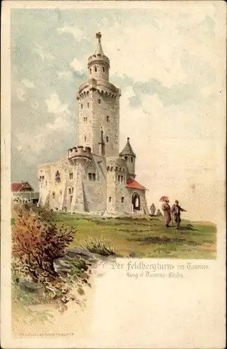Künstler Litho Fries, E., Schmitten im Hochtaunuskreis Hessen, Der Feldbergturm