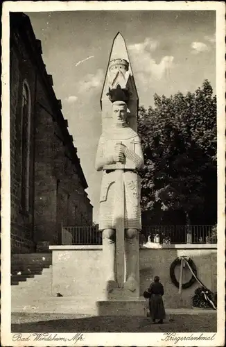Ak Bad Windsheim in Mittelfranken, Kriegerdenkmal
