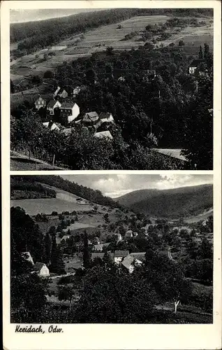 Ak Kreidach Wald Michelbach im Odenwald Hessen, Teilansichten v. Ort mit Umgebung