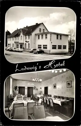 Ak Harbarnsen Lamspringe in Niedersachsen, Ludewig's Hotel, innen und aussen