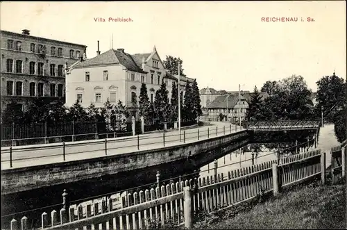 Ak Bogatynia Reichenau in Sachsen Schlesien, Villa Preibisch