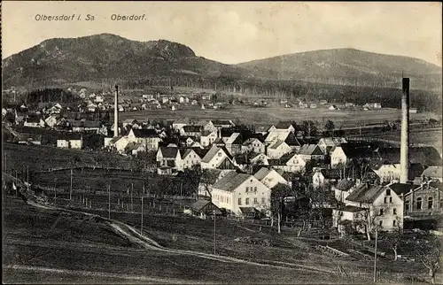 Ak Olbersdorf in Sachsen, Oberdorf, Gesamtansicht