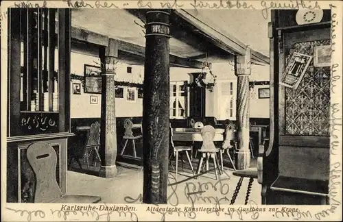 Ak Daxlanden Karlsruhe, Gasthof Zur Krone, Künstlerstube