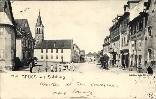 Ak Sulzburg im Markgräflerland Baden Schwarzwald, Straßenpartie