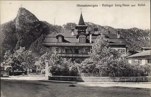 Ak Oberammergau in Oberbayern, Verleger Lang-Haus und Kofel