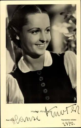 Ak Schauspielerin Hansi Knoteck, Portrait