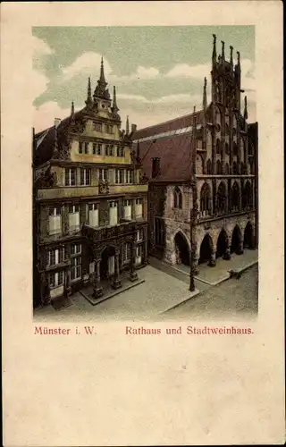 Ak Münster in Westfalen, Rathaus, Stadtweinhaus