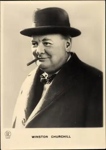 Ak Britischer Premierminister Winston Churchill, Portrait, II. WK, Zigarre