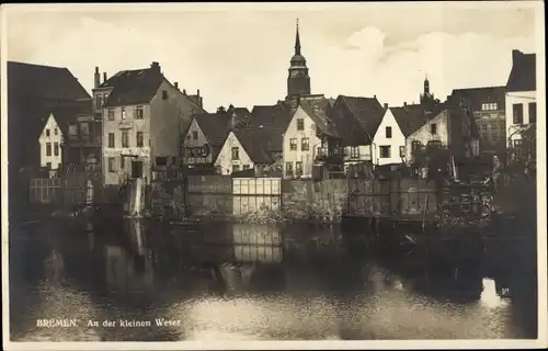 Ak Hansestadt Bremen, An der kleinen Weser