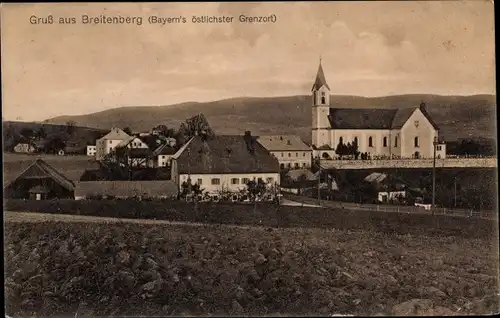 Ak Breitenberg Niederbayern, Ortsansicht, Kirche