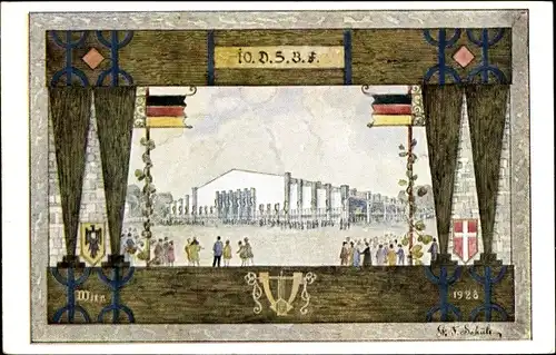 Künstler Ak Wien, 10. Deutsches Sängerbundesfest 1928, Sängerhalle