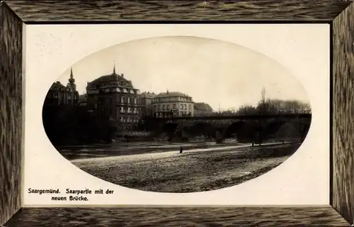 Passepartout Ak Sarreguemines Saargemünd Lothringen Moselle, Saarpartie, neue Brücke