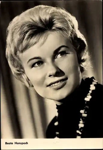 Ak Schauspielerin Beate Hanspach, Portraitfoto, Die schwarze Galeere