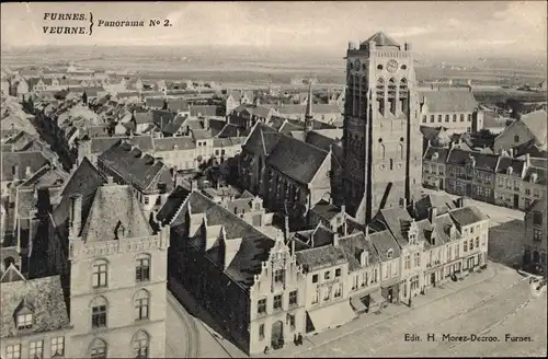 Ak Furnes Veurne Westflandern, Panorama