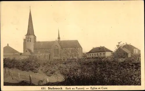 Ak Stabroeck Stabroek Flandern Antwerpen, Kerk en Pastorij