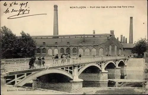 Ak Montluçon Allier, Pont des lies et Usines des Fers creux