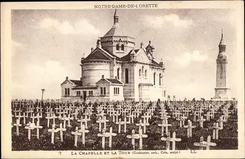 Ak Lorette Loire, Notre Dame de Lorette, La Chapelle et la Tour