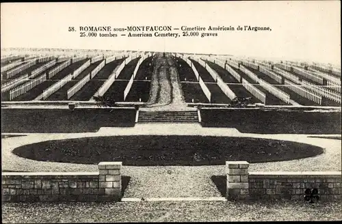 Ak Romagne sous Montfaucon Lothringen Meuse, Cimetière Américain de l'Argonne