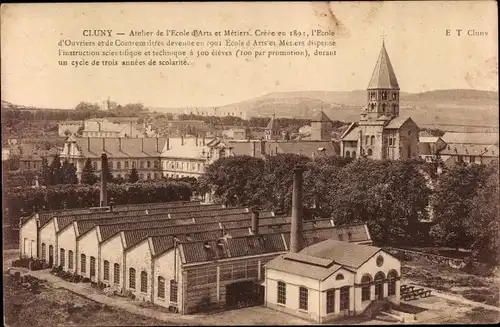 Ak Cluny Saône-et-Loire, Atelier de l'Ecole d'Arts et Metiers