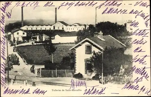 Ak Saint Marcellin en Forez Loire, Tuileries, Dachziegelei