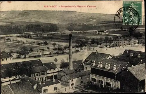 Ak Bar le Duc Meuse, Brasseries de la Meuse et Casernes, Brauereien und Kasernen an der Maas