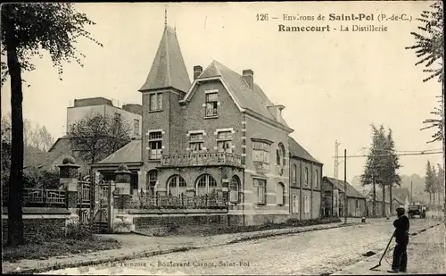 Ak Saint Pol sur Ternoise Pas de Calais, Ramecourt, la Distillerie